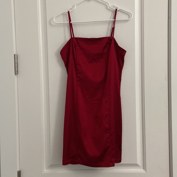 NWT Urban Outfitters Red Satin Mini Dress - Picture 2 of 4